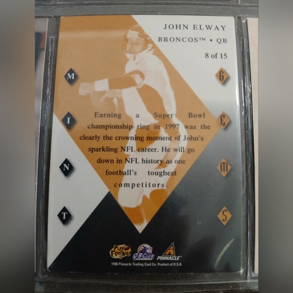 John Elway Pinnacle Mint Collection. 8 of 15 only made. Super Rare. - Picture 2 of 2